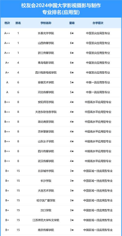 国内摄制专业大学排名